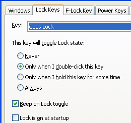 Disable Caps Lock, disable Num Lock, don't allow deactivating Num Lock